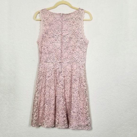 Lace Fit and Flare Dress LILY ROSE Pink/Grey - Picture 3 of 12